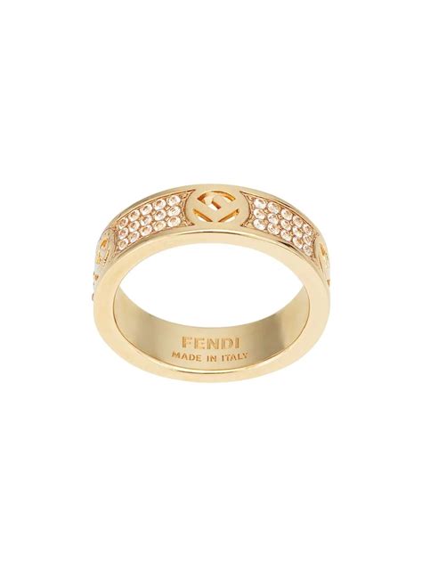 fendi crystal detail monogram ring|Fendi official website.